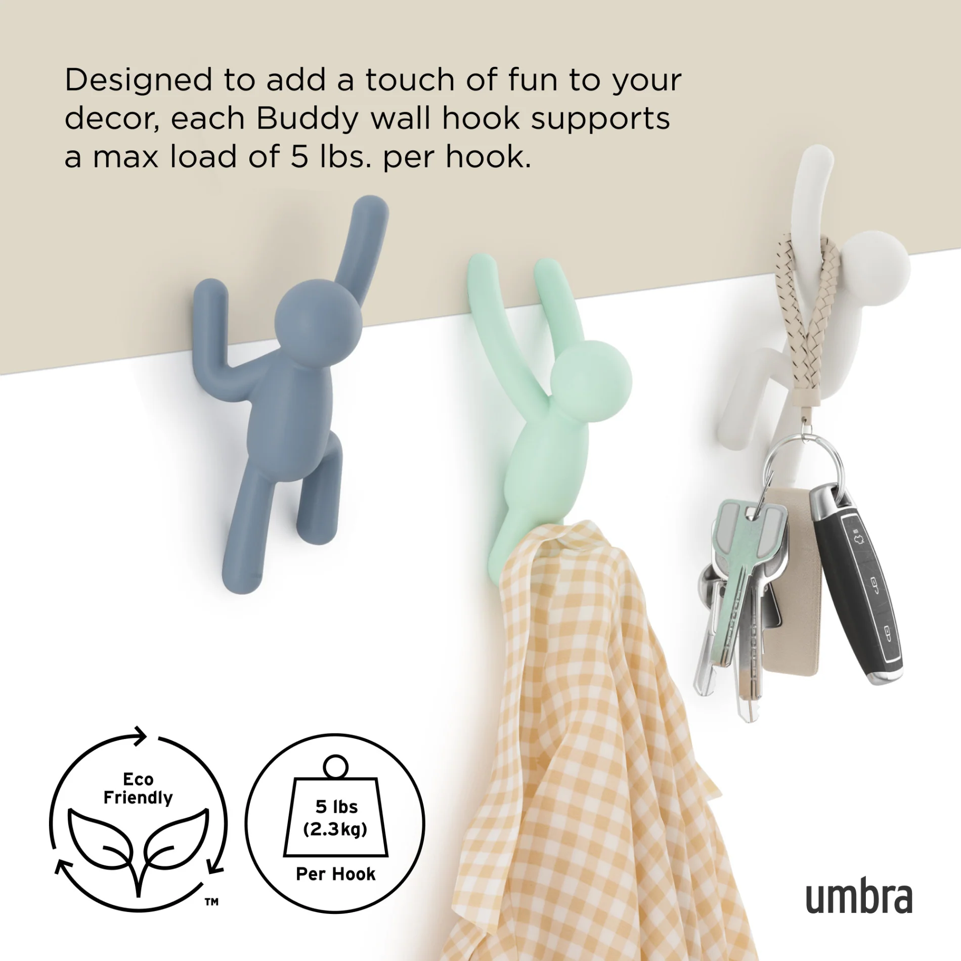 Buddy Wall Hooks, Set of 3 - Image 12