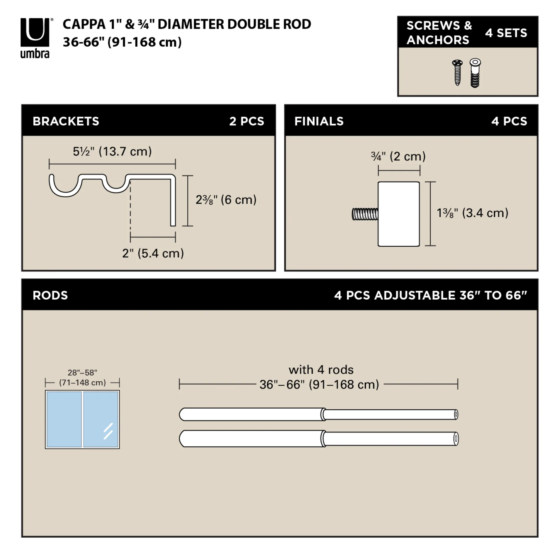 Cappa Double Curtain Rod - Image 38