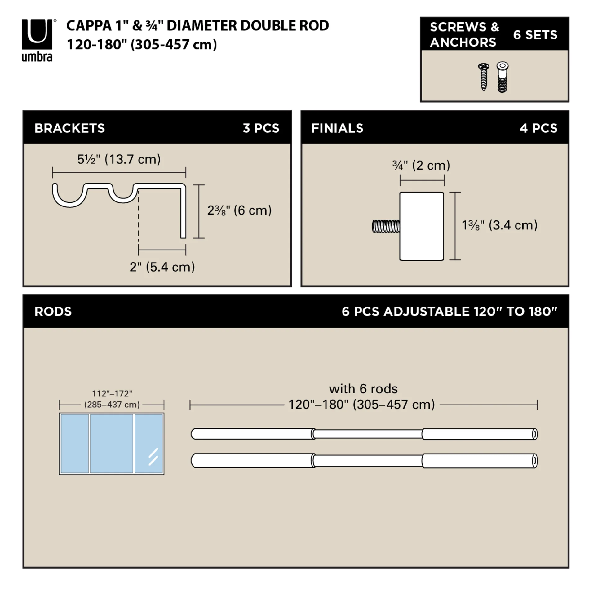 Cappa Double Curtain Rod - Image 81