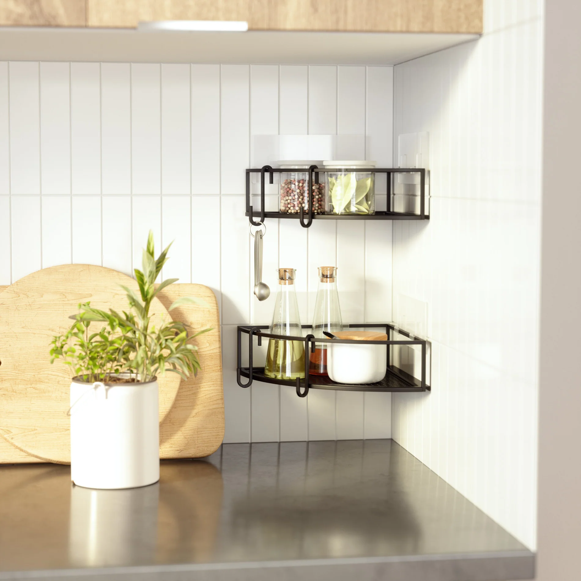Cubiko Adhesive Corner Bins, Set of 2 - Image 4
