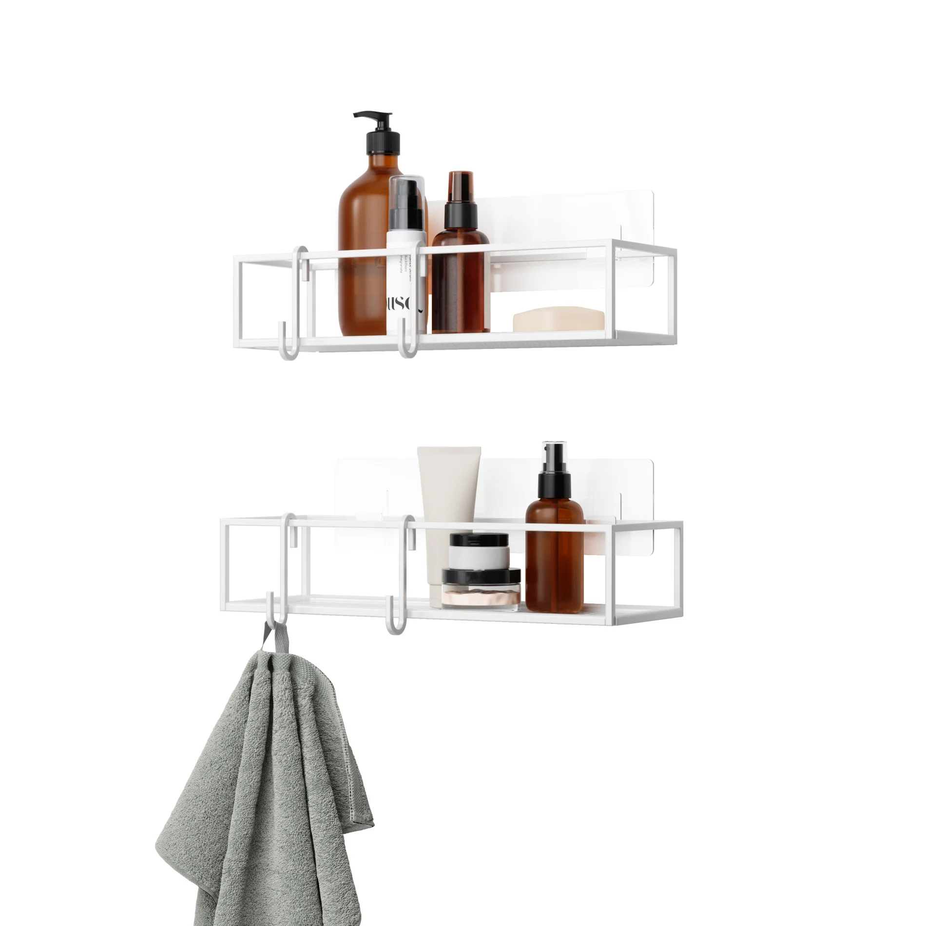 Cubiko Adhesive Shower Bins, Set of 2 - Image 7