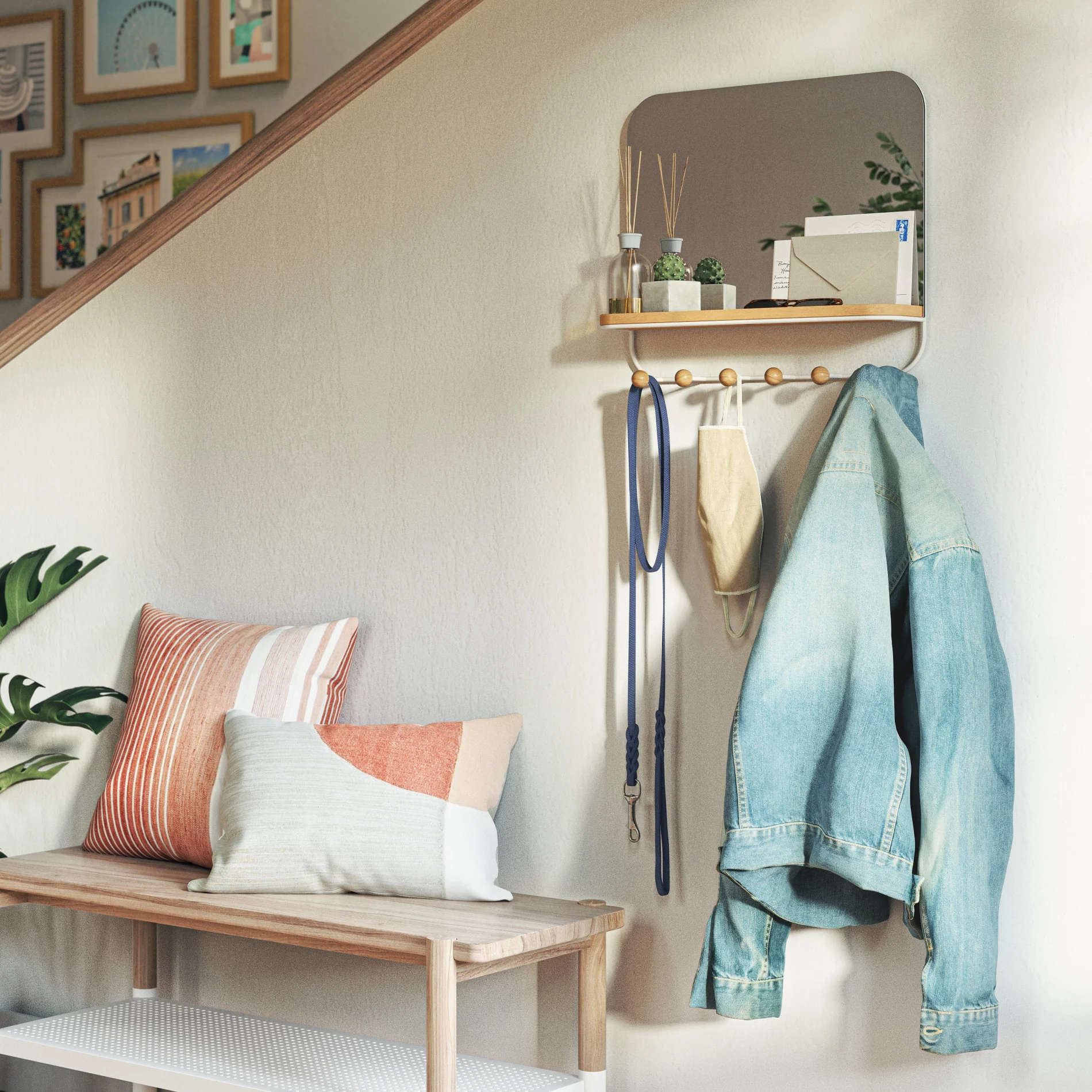 Estique Mirror with Hooks - Image 3