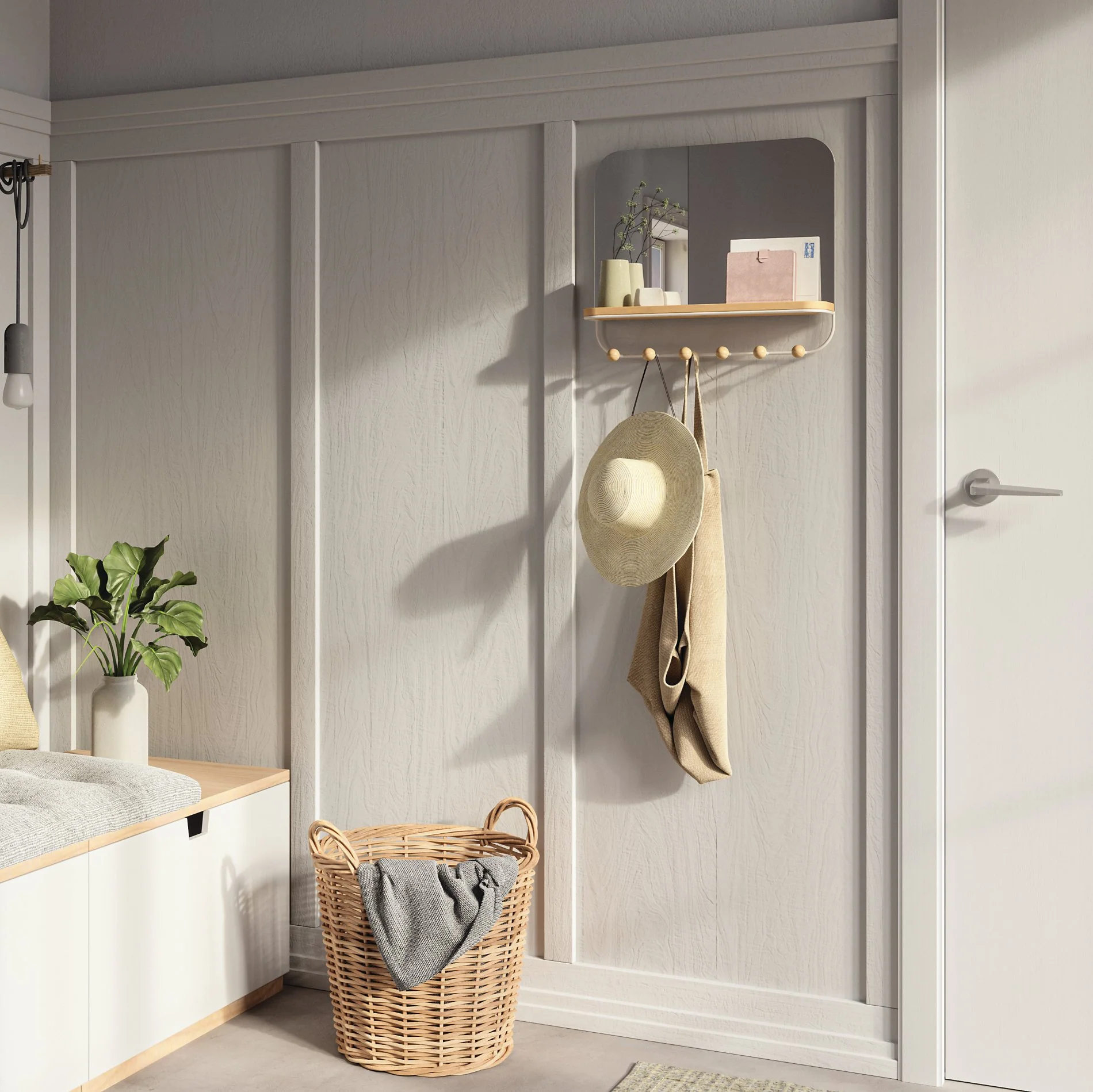 Estique Mirror with Hooks - Image 5