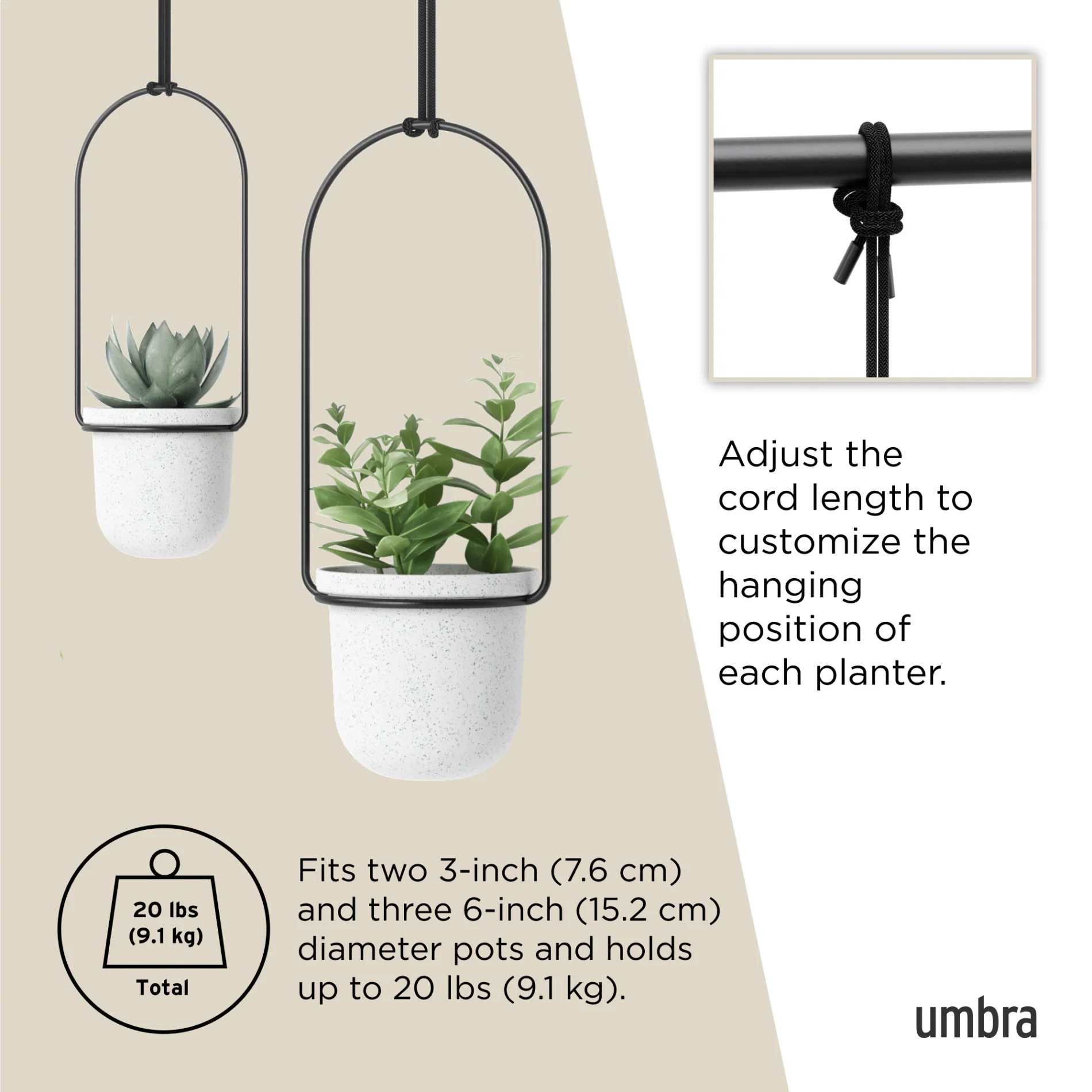 Triflora Hanging Planters, Set of 5 - Image 14
