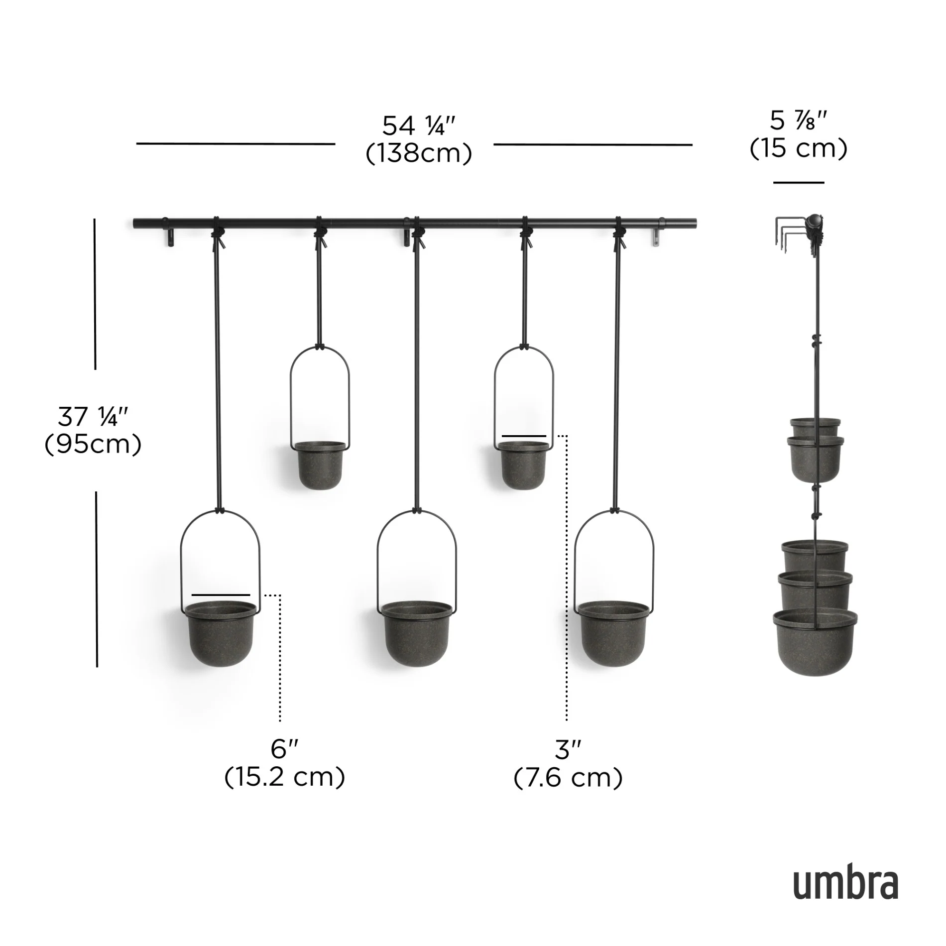 Triflora Hanging Planters, Set of 5 - Image 8