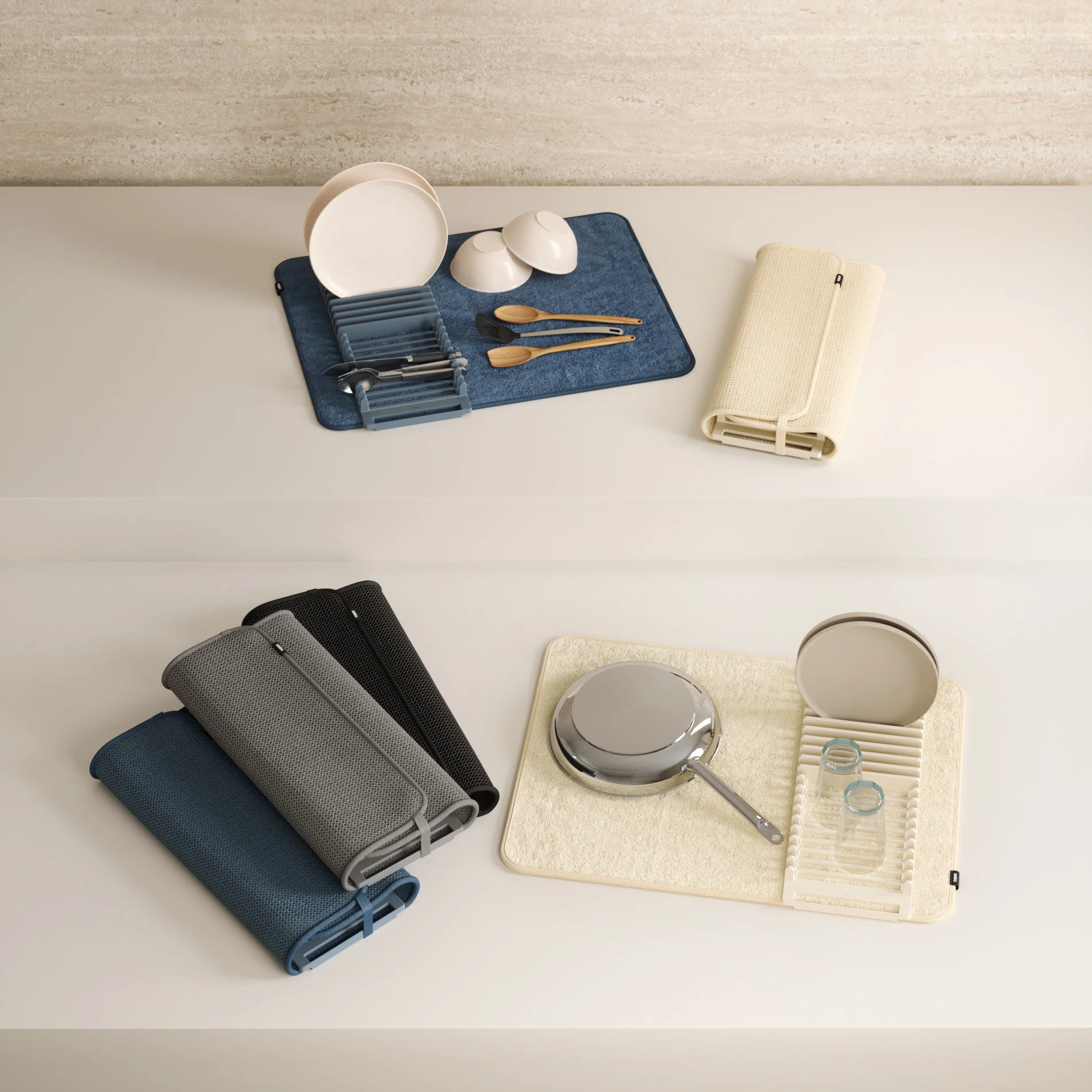 UDry Dish Drying Rack with Mat - Image 15
